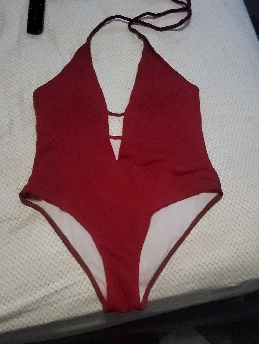 Zaful Red Trim One-Piece Swimsuit